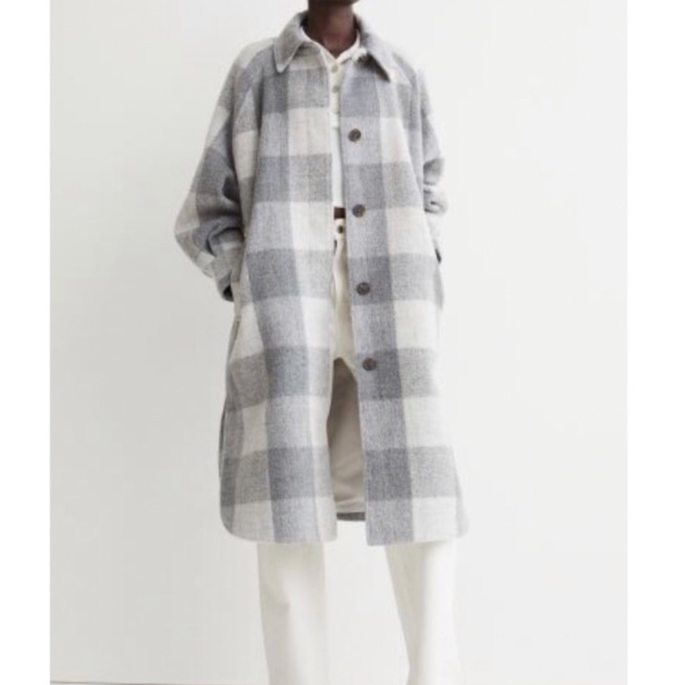 H&M Oversized Grey Plaid Shacket/Coat